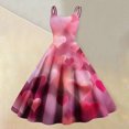thumbnail image 2 of Spring Valentines Dress for Women Elegant Off Shoulder Sleeveless Dresses Love Heart Print Hot Pink S, 2 of 5