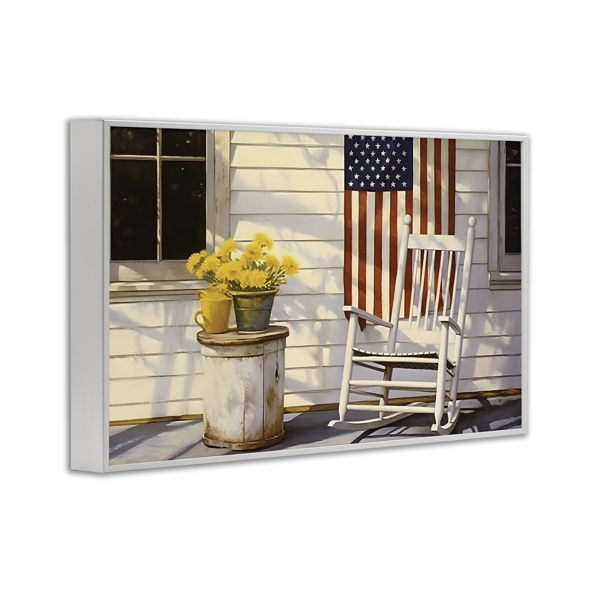 Stupell Industries Americana Deco Scene Travel & Places Painting White Framed Art Print Wall Art, 18 x 12