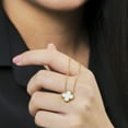 thumbnail image 6 of JeenMata White Flower Pendant Necklace in Yellow Gold Plated, 6 of 7