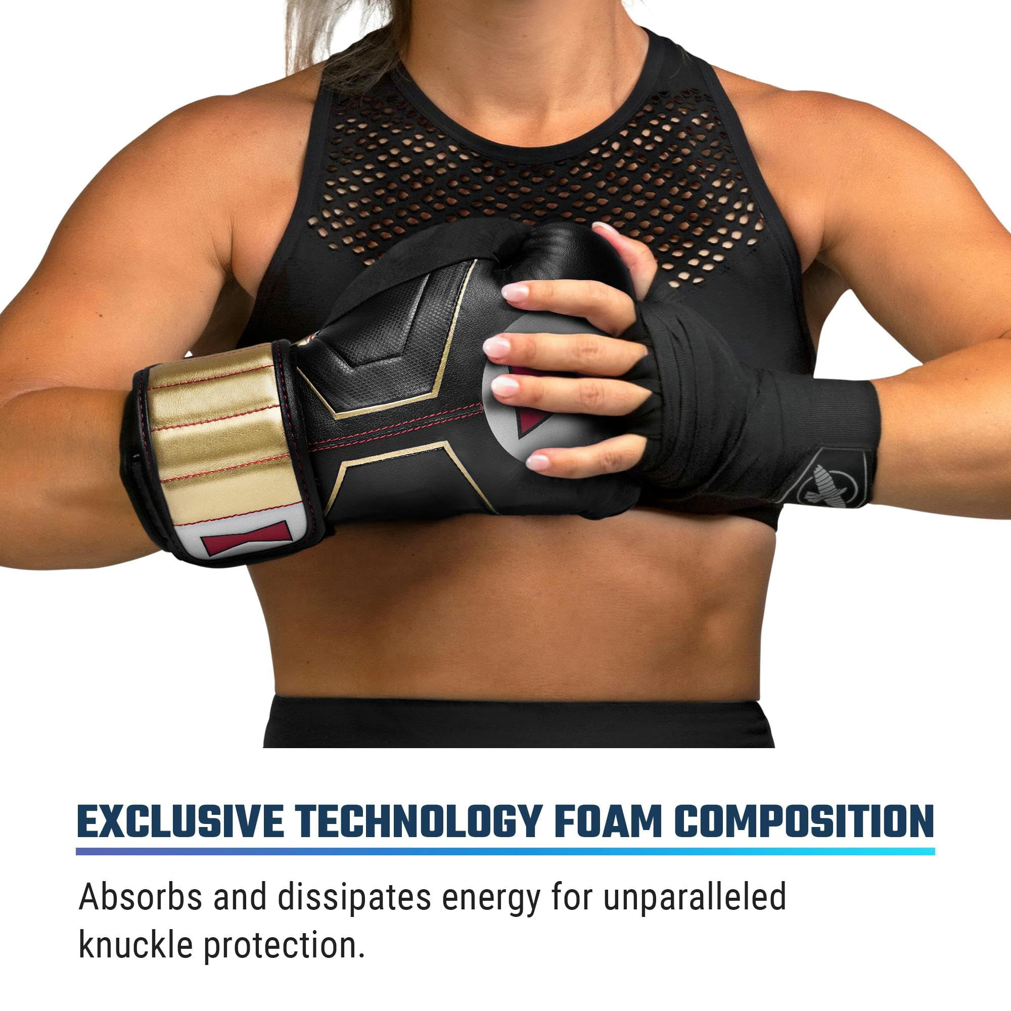 Hayabusa Marvel Hero Elite Boxing Gloves for Men and Women - Black Widow, 16 oz