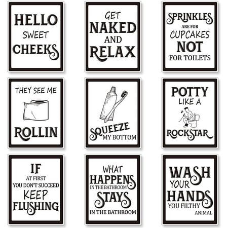9 Pieces Bathroom Wall Art Wall Decor, Funny Vintage Bathroom Sign Bathroom Quotes Sayings Art Prints Bathroom Posters for Wall Restroom Bathroom Decor Pictures, Unframed (Black Font) | Walmart Canada 9 Pieces Bathroom Wall Art Wall Decor, Funny Vintage Bathroom Sign Bathroom Quotes Sayings Art Prints Bathroom Posters for Wall Restroom Bathroom Decor Pictures, Unframed (Black Font) | Walmart Canada