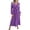 Purple, variant on qafoshin Fall Pleated Dresses for Women V Neck Long Sleeve Midi Dress Waistband Classic Ruched Dress