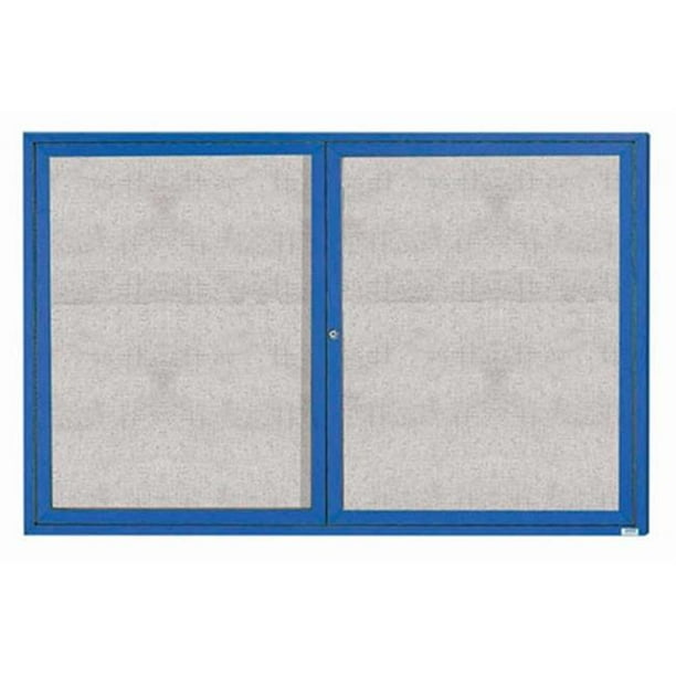 Outdoor Enclosed Bulletin Board Blue