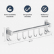 thumbnail image 4 of Toallero de Pared 40 cm con 6 Ganchos Móviles, Perchero de Acero Inoxidable para Baño o Cocina, Porta Toallas Compacto y Resistente, Organizador Multifuncional, 4 of 6