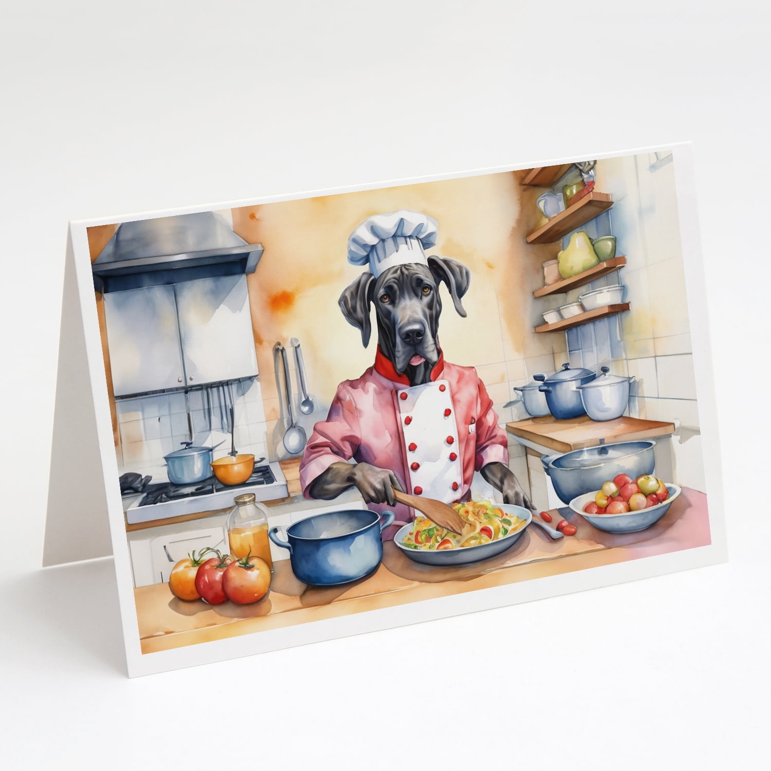Chinese Crested The Chef Greeting Cards Pack of 8 7 in x 5 in