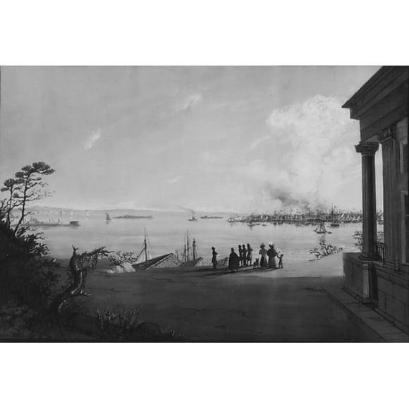 View of the City of New York and Governors Island Taken from Brooklyn Heights on the Morning after the Conflagration