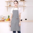 thumbnail image 1 of SHAR Grid Striped Cotton Adjustable Apron with Pockets for Cooking Gardening Painting, Chef Apron for Kitchen Restaurant Garden(Blue,), 1 of 5