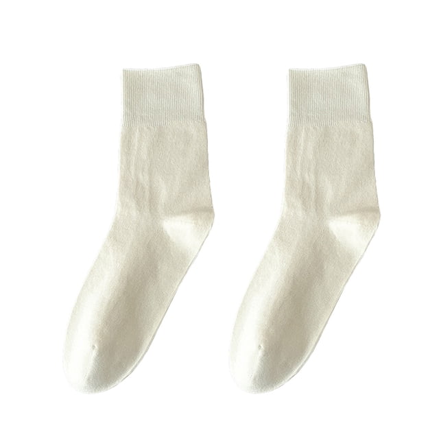 oqasdz Chaussettes pour Femmes Mode Couleur Unie Confortables Douces Décontractées Extensibles Mode Extérieur Mode Urbaine
