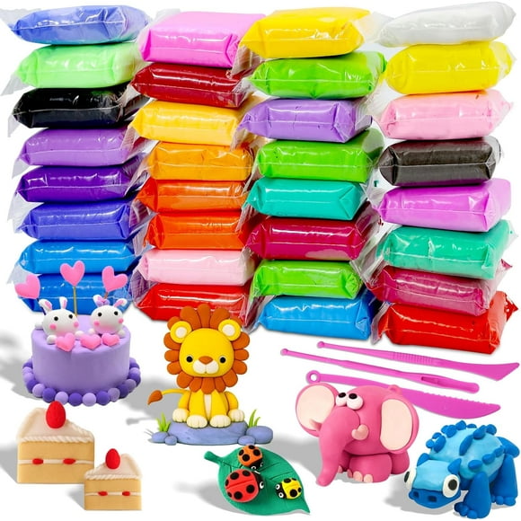 Fuebueo Modeling Clay for Kids 12 Colors Oven Bake Clay DIY Mold Clay with Sculpting Tools and Accessories,for Kids Adult and Artist Friendly Holiday Gifts