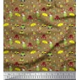thumbnail image 1 of Soimoi Polyester Crepe Fabric Heart,Vehicles & Animals Cartoon Print Sewing Fabric Yard 42 Inch Wide, 1 of 3