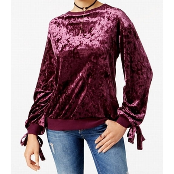 Gypsies Moondust Juniors Velvet Sweatshirt Rose Wine M