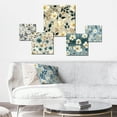 thumbnail image 2 of Designart "Cool Grey Blue Floral Sleekness" Floral Wall Art Set Of 5 - White Cottage For Bedroom Wall Art Set, 2 of 6