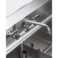 thumbnail image 2 of Commercial Kitchen Faucet 8 Inch Center Wall Mount Commercial Sink Faucet with 8 Inch Swivel Spout 2 Dual Handle Laundry & Utility Room Sink Faucets Restaurant Industrial Chrome Mixer Tap, 2 of 7