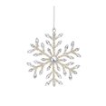 thumbnail image 3 of Melrose 12ct Silver Beaded Snowflake Christmas Ornaments 7" (177mm), 3 of 3