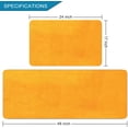 thumbnail image 2 of 2 Pieces Kitchen Rugs, Abstract Anti Fatigue Non Slip Foam Cushioned Orange Tangerine Art Graffiti Comfort Indoor Floor Mat Runner Rug Set for Laundry Office Sink Bathroom (17"x48"+17"x24"), 2 of 6
