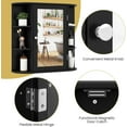 thumbnail image 3 of MYZBBD Bathroom Medicine Cabinet with Mirror, Wall Mounted Home Storage with Door & 6 Open Shelves, Adjustable Shelves, Mirrored Bathroom Wall Cabinet (Black), 3 of 8