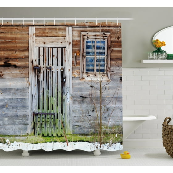 Primitive Country Decor Shower Curtain Neglected Old Farmhouse Rustic Wooden Door And Window Rural Primitive Country Decor Shower Curtain Neglected Old Farmhouse Rustic Wooden Door And Window Rural