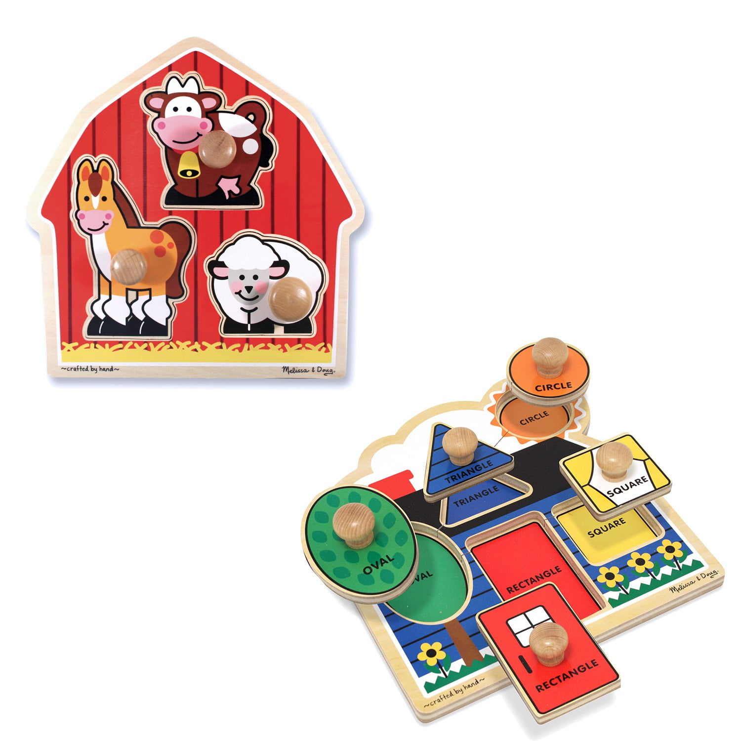 melissa & doug farm animals jumbo knob wooden puzzle