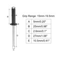 thumbnail image 2 of Unique Bargains 5mm x 25mm Aluminum Open End Flat Round Head Blind Rivets, Black 25 Pack, 2 of 5