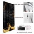thumbnail image 6 of Marble Black Blackout Curtains for Bedroom/Living Room, Pinch Pleated Black Out Curtains, Vintage Gold Art Abstract Farmhouse Room Darkening Window Drapes with Hooks 2 Panels, 39"x70", 6 of 8