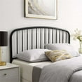 thumbnail image 2 of Pemberly Row Modern Farmhouse King Metal Spindle Headboard in Black, 2 of 6