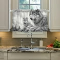 thumbnail image 4 of GZHJMY Wolf Half Window Tier Curtains 36 Inch Blackout Thermal Insulating Kitchen Linen Tier Curtains for Kitchen,Bathroom,Cafe, 4 of 7