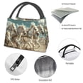 thumbnail image 4 of Yiaed Roman Chariot Horse Race Print Lunch box lunch bag Portable Insulated Lunch Box for Women Men Cooler Tote Bag with Front Pocket for Work Picnic Travel, 4 of 6