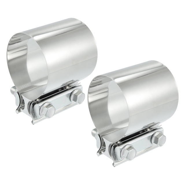 Unique Bargains 2pcs Universal Car Exhaust Pipe Sleeve Connector Clamp Coupler 2” Replacement