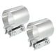 thumbnail image 1 of 2 Piezas Coche Escape Tubería Conector Abrazadera 3" Reemplazo Universal, 1 of 1