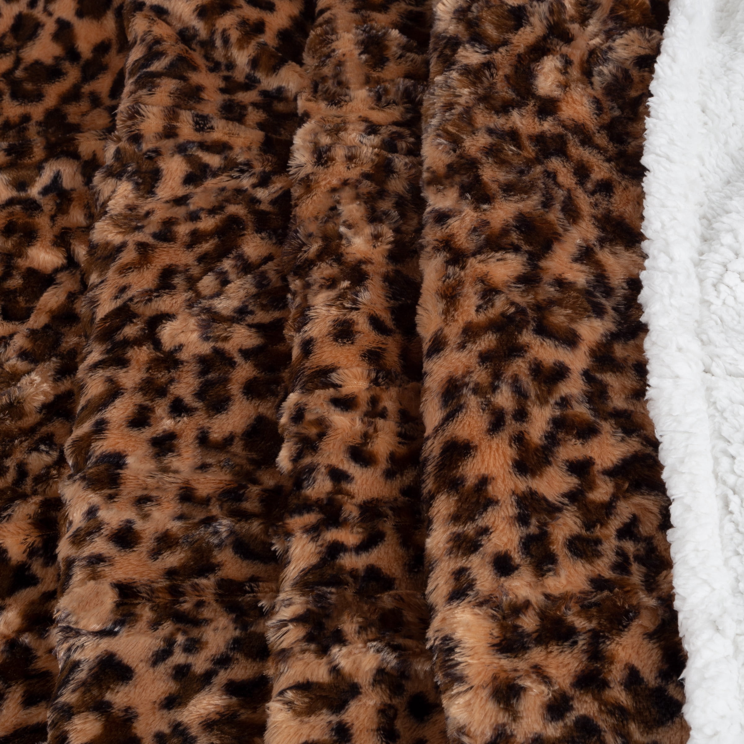 Lavish Home 50x60-Inch Machine-Washable Fleece Adult Blanket (Leopard)