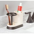 thumbnail image 3 of mDesign Bathroom Toothbrush/Toothpaste Dental Storage Organizer - Vanilla/Bronze, 3 of 6