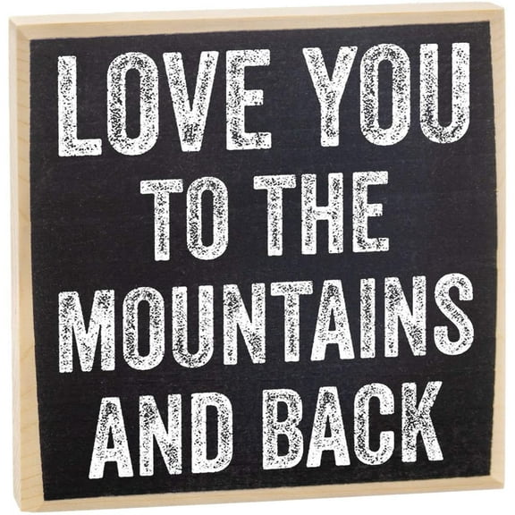 Make Em Laugh Love You to The Mountains and Back - Rustic Wooden Sign - Great Home Decor and Gift for Mountaineers Under $15!