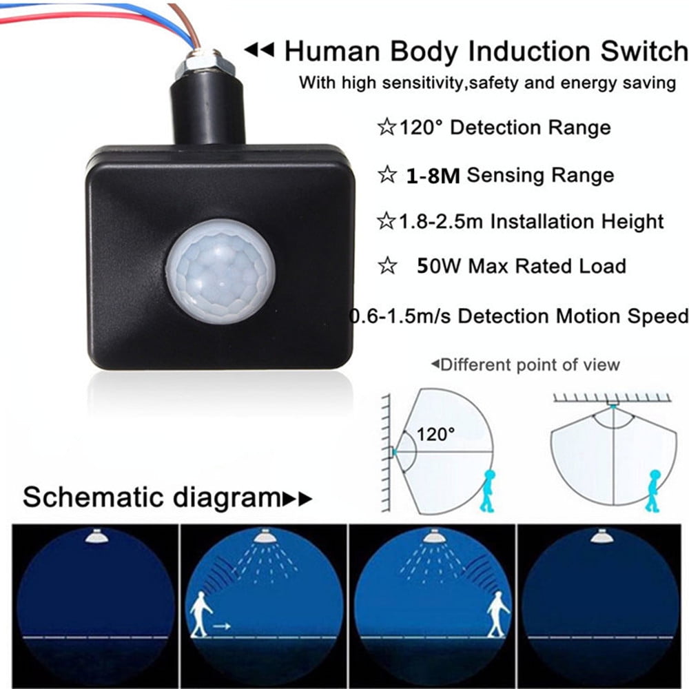 Mini Pir Sensor Detector Waterproof Led