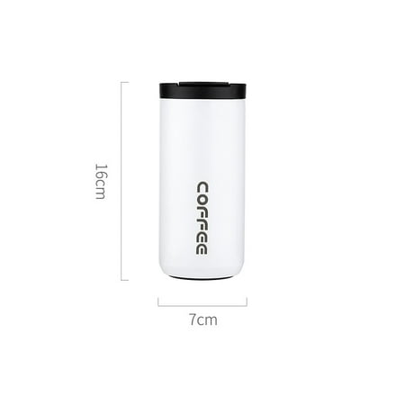 

300ml/500ml Double Stainless Steel Coffee Milk Tea Mug Flap Lid Leak-Proof Travel Thermal Cup Thermos Mug Water Bottle Drinkwar