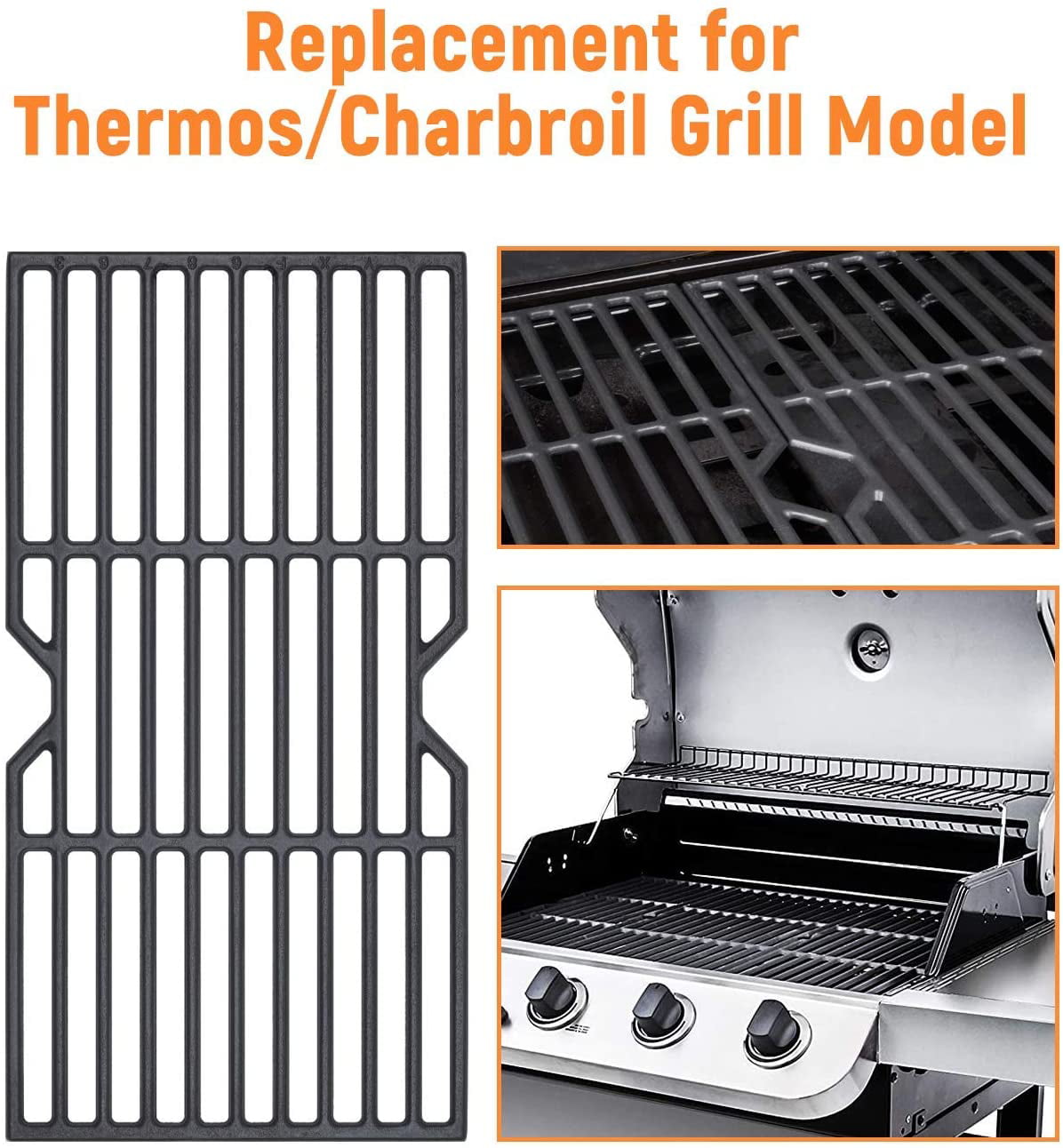 3Pcs Heavy Duty Grill Grates for Charbroil 463436215 463436214 Barbecue Tools 