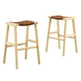 thumbnail image 2 of Modway Saoirse 29.5" Faux Leather & Wood Bar Stool in Natural/Brown (Set of 2), 2 of 10