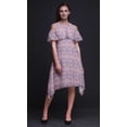 thumbnail image 3 of Bimba Robe Tunique à Épaules Dénudées pour Femme à Imprimé Damassé, Col Rond, Coupe Droite, Très Petit, 3 of 6