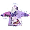 thumbnail image 7 of Purple Butterfly Flower Text Pattern Blanket Hoodies for Kids 6-13YR Oversize Wearable Blanket Hoodies for Boys Girls Teens, 7 of 7