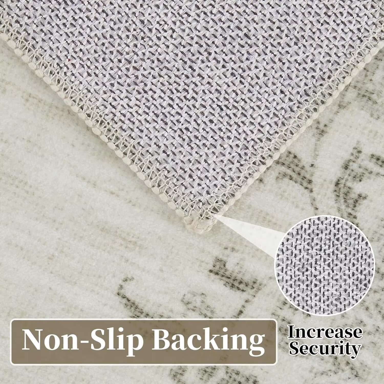 GlowSol 9'x12' Modern Floral Area Rug Border Rugs for Living Room Bedroom Farmhouse Non Slip Low Pile Area Rug for Dining Room Home Office, Beige