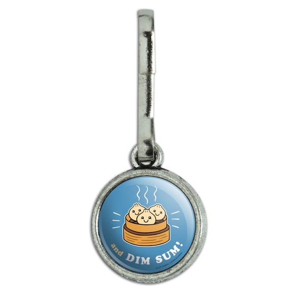 And Dim Sum Then Some Funny Humor Antiqued Charm Clothes Purse Suitcase Backpack Zipper Pull Aid