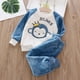 thumbnail image 1 of Conjunto de pijamas navideños de invierno para niños, ropa de dormir de 2 piezas con patrón de dibujos animados de felpa, ropa de dormir cálida con oso y cocodrilo de 1 a 3 años, 1 of 4