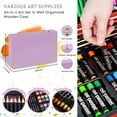 thumbnail image 2 of 145 Piece Deluxe Art Set with 2 x 50 Sheet Drawing Pad, Art Supplies Wooden Art Box, Drawing Painting Kit with Crayons, Oil Pastels, Colored Pencils, Creative Gift Box for Adults Artist Beginners, 2 of 5