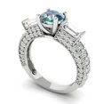 thumbnail image 2 of Three-Stone Engagement Ring for Women - 2.33ct Blue Moissanite in 14K White Gold Promise Ring, 2 of 6