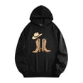 thumbnail image 2 of Men's Pocket Graphic Hooded Pullover, A Pair of Cowboy Boots with A Hat Beside Them, Sizes S-2XL, 2 of 9