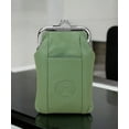 thumbnail image 2 of Leather Cigarette Case Pack Holder Regular or 100's Lighter Pocket, Soft Green, 2 of 7
