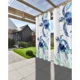 thumbnail image 3 of nqOlkjepod Outdoor Curtains for Patio Waterproof, Blue Coastal Turtle Outdoor Privacy Panels Grommet, Nautical Ocean Beach Botanical Blackout Outside Curtains for Porch/Cabana 54"x108", 2 Panels, 3 of 8