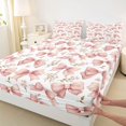 thumbnail image 3 of Homewish Cute Bow Tie Bed Sheets,Kawaii Daisy Country Flower King Sheets,Pink Ribbon Bowknot Sheet Set For Girls Teens,Super Cozy Room Decor,4-Piece, 3 of 7