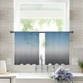 thumbnail image 3 of Gradient Blue Grey Abstract Art Semi Sheer Curtains 45 Inch Length 2 Panels Set, Sheer Kitchen Curtain Privacy Voile Window Curtain for Living Room Bedroom Rod Pocket Drapes, 3 of 7