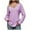 Purple, variant on Dagugfen Tunic Tops for Women Long Sleeve Deep V Neck Low Cut Casual Loose Fitting Curved Hem T Shirts