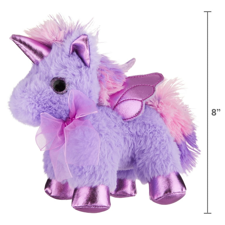 Unicorn Pegasus Plush Toy, Purple, Child, 6 in, by Holiday Time